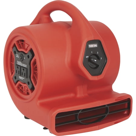 Ironton Mini Air Mover Carpet/Floor Blower with Built-In Outlet, 1/8 HP, 500 CFM