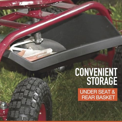 Ironton Rolling Garden Seat with Turnbar