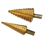 Ironton Step Drill Bit Set, Titanium Coated, 2-Pc.