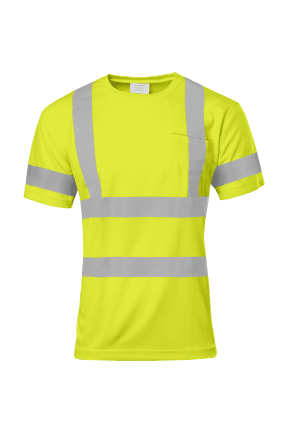 1201 Hi-Vis T-Shirt ANSI Class 3 Reflective Safety Short Long Sleeve High Visibility Crew Neck Shirt