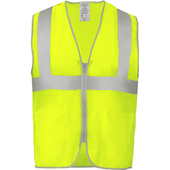 Ironwear 1231 Class 2 Polyester Safety Vest w/ Zipper Front & 2 Pockets