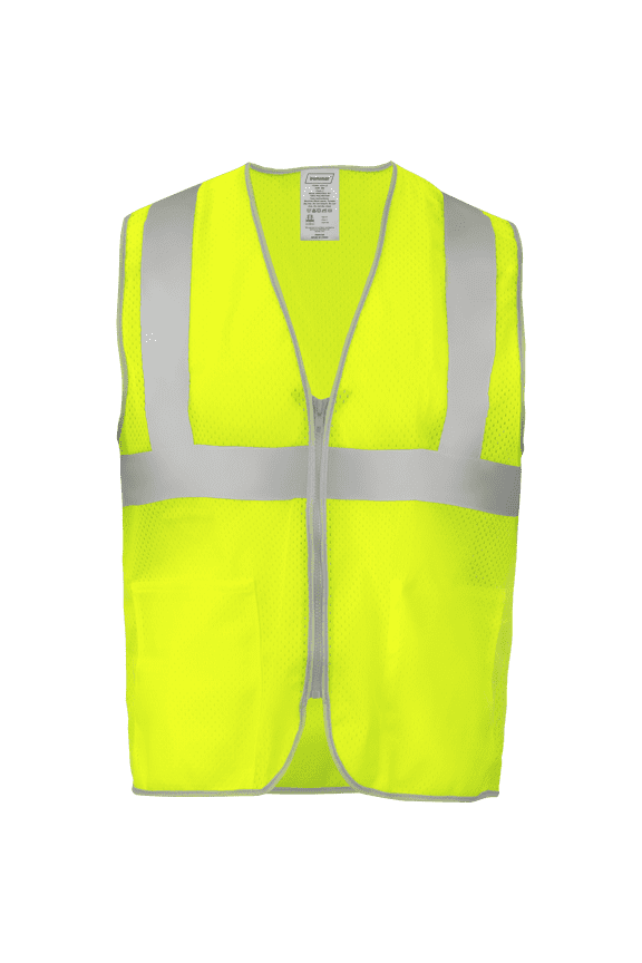 1231 Class 2 Polyester Safety Vest w/ Zipper Front & 2 Pockets