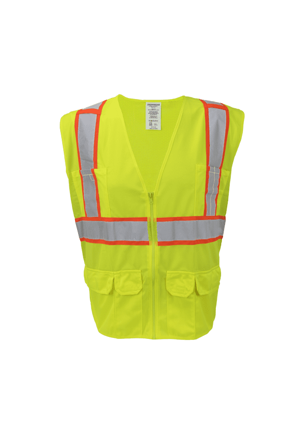1277 Class 2 Surveyor Safety Vest w/ Zipper & Radio Clips