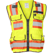 Ironwear 1278 Class 2 Flame-Retardant Safety Vest w/ Zipper & Radio Clips