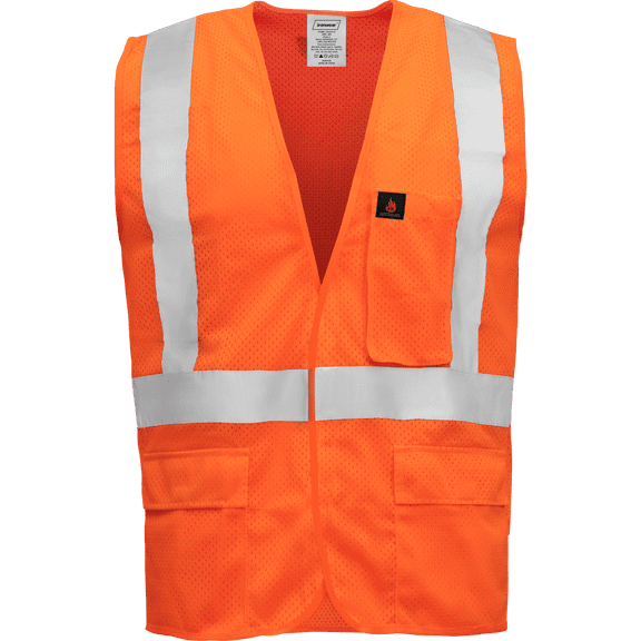 Ironwear 1284 Class 2 Flame-Retardant Safety Vest w/ 2 Reflective Tape