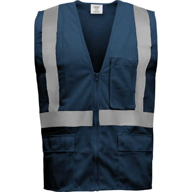 Ironwear 1284 Class 2 Polyester Safety Vest w/ Zipper & 2” Reflective Tape