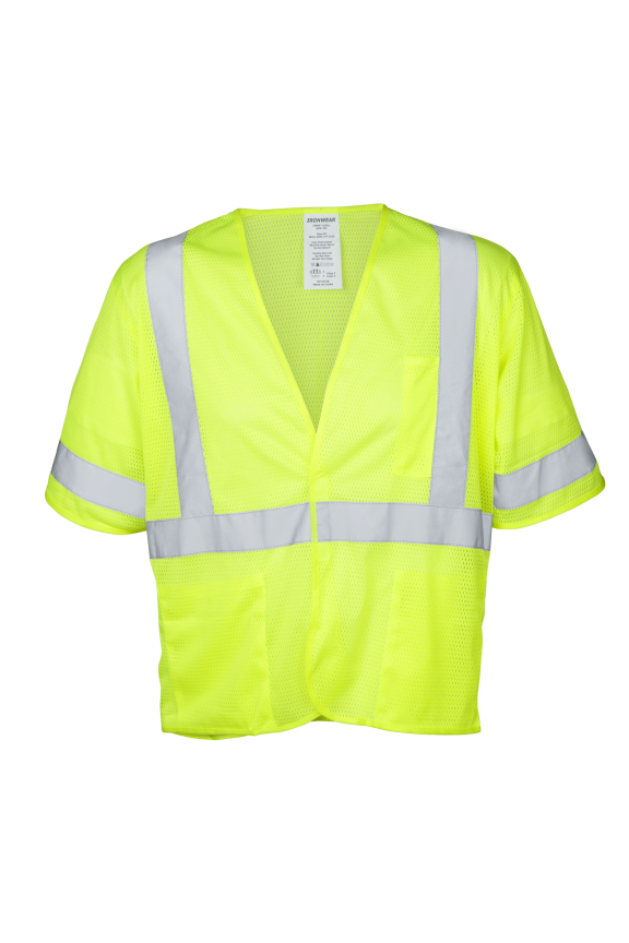 1292 Class 3 Polyester Mesh Safety Vest w/ 3 Pockets