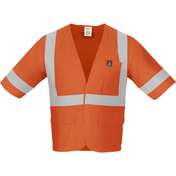 Ironwear 1294 Class 3 Flame-Retardant Polyester Mesh Vest w/ 5 Pockets