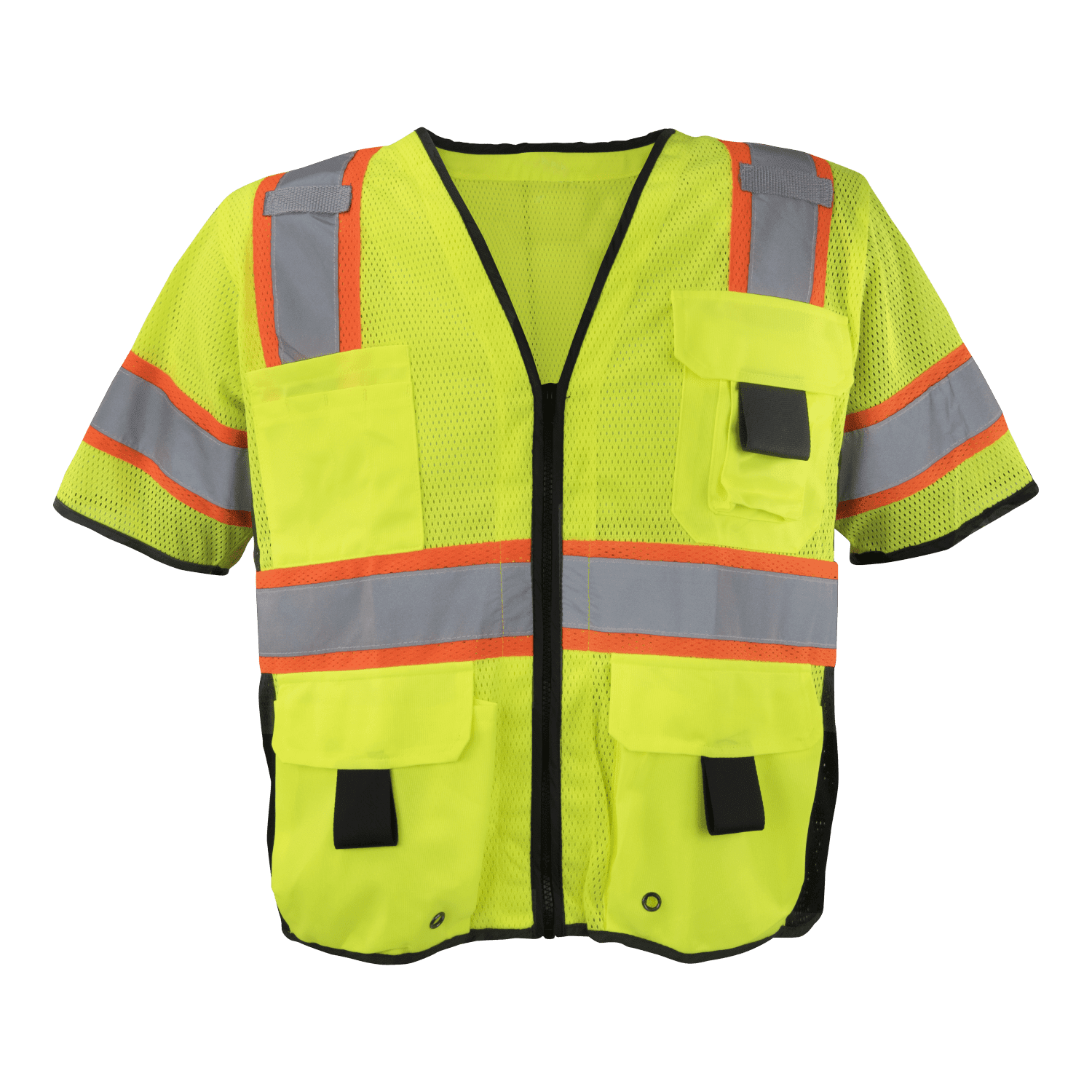 Ironwear 1296 Class 3 Polyester Mesh Safety Vest w/ Zipper & Radio Clips