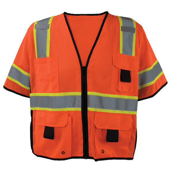 Ironwear 1296 Class 3 Polyester Mesh Safety Vest w/ Zipper & Radio Clips
