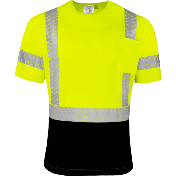 Ironwear 1840 Class 3 Hi-Vis Two-Toned Reflective Short Sleeve Safety T-Shirt (Lime/Black, Small)