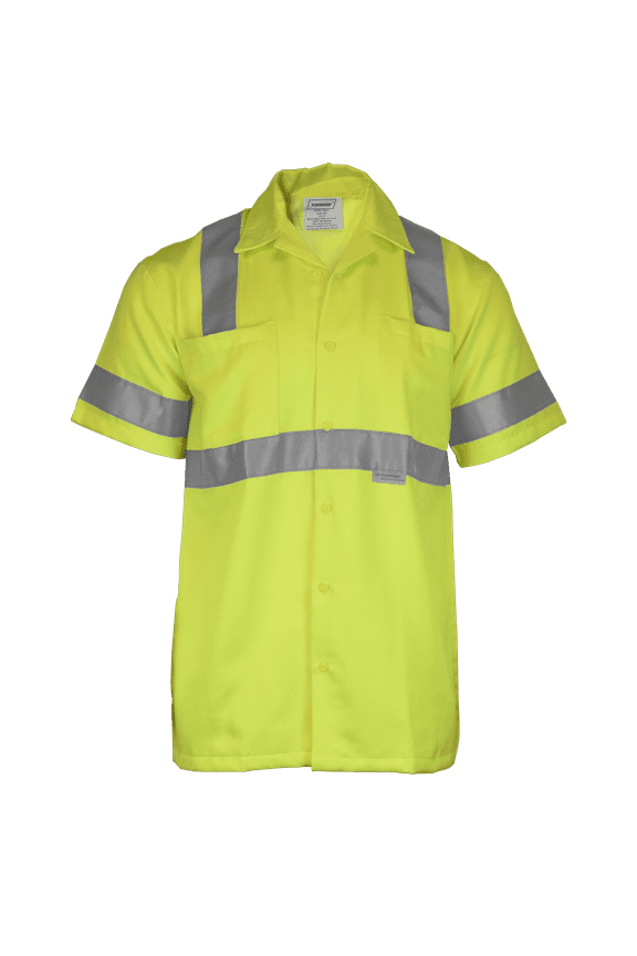 1860 Hi-Visibility Short Sleeve Buttoned Down Safety Work Shirt-Type R | ANSI Class 3 Compliant