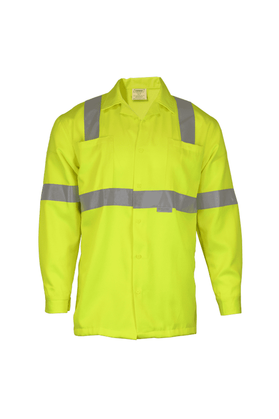 1861 Hi-Visibility Long Sleeve Buttoned Down Safety Work Shirt-Type R | ANSI Class 3 Compliant