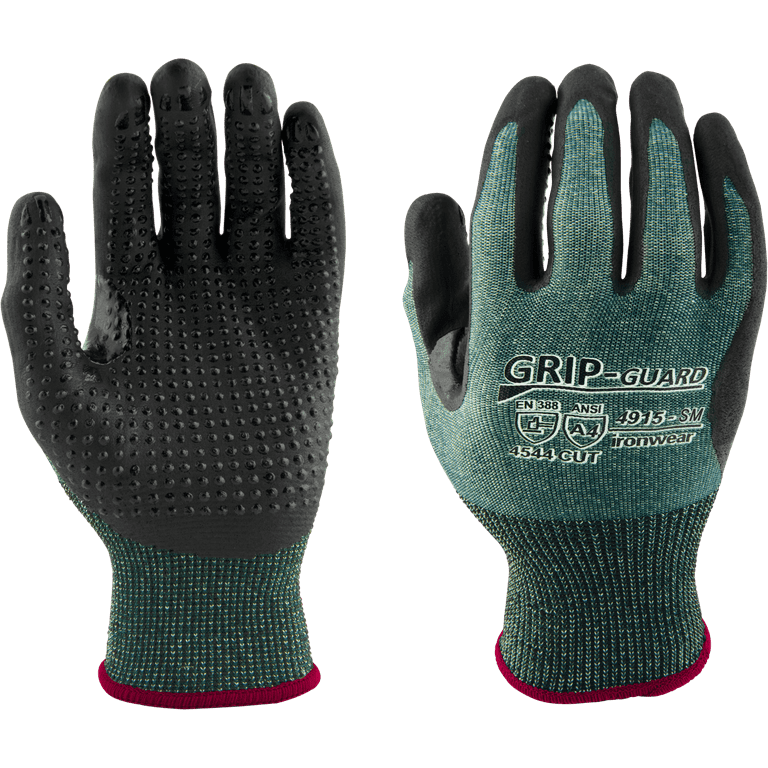 Hyper Tough HPPE ANSI A4 Anti Cut PU Coated Work Gloves, Full Fingers,  Men's Large Size 