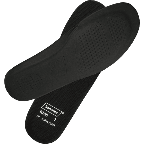 Ironwear 6205 Puncture Resistant Insoles for All Kind of Footwear (Pair) (Black, 6)
