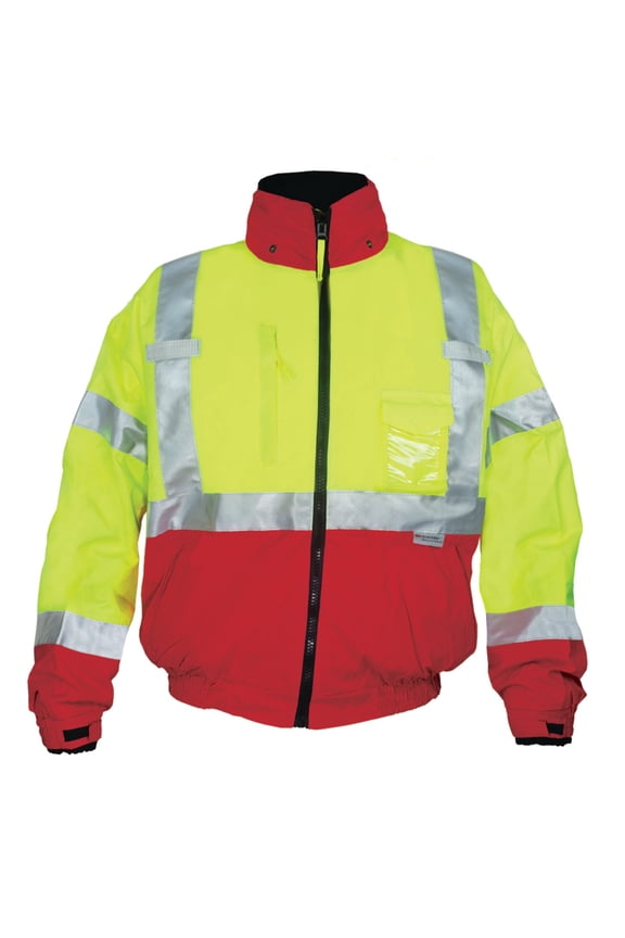 6405 Hi-Visibility Premium Bomber Jacket with Rollaway hood and Reflective fabric | ANSI Class 3