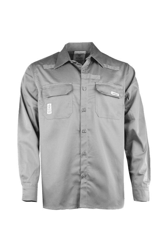 6610FR 7oz Flame Resistant Cotton Buttoned Down Long Sleeve Shirt | ATPV 9.5 Cal/cm2 | 2 Chest Pockets with Flap