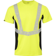 Elastex Class 2 Hi Vis Reflective Elastex Moisture-Wicking Short Sleeve Safety Shirt Large