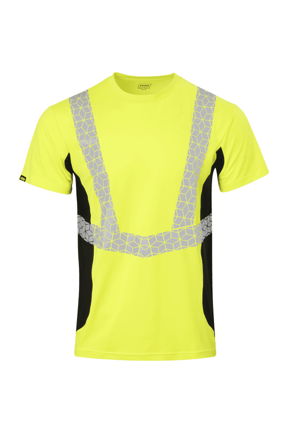 Elastex Class 2 Hi Vis Reflective Elastex Moisture-Wicking Short Sleeve Safety Shirt (Lime, 4X-Large)