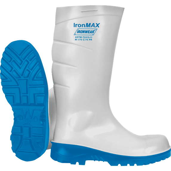 Ironwear 9295 Premium Polyurethane Boots | 15" High | Removable Insole and Composite Toe Cap (White, numeric_14)