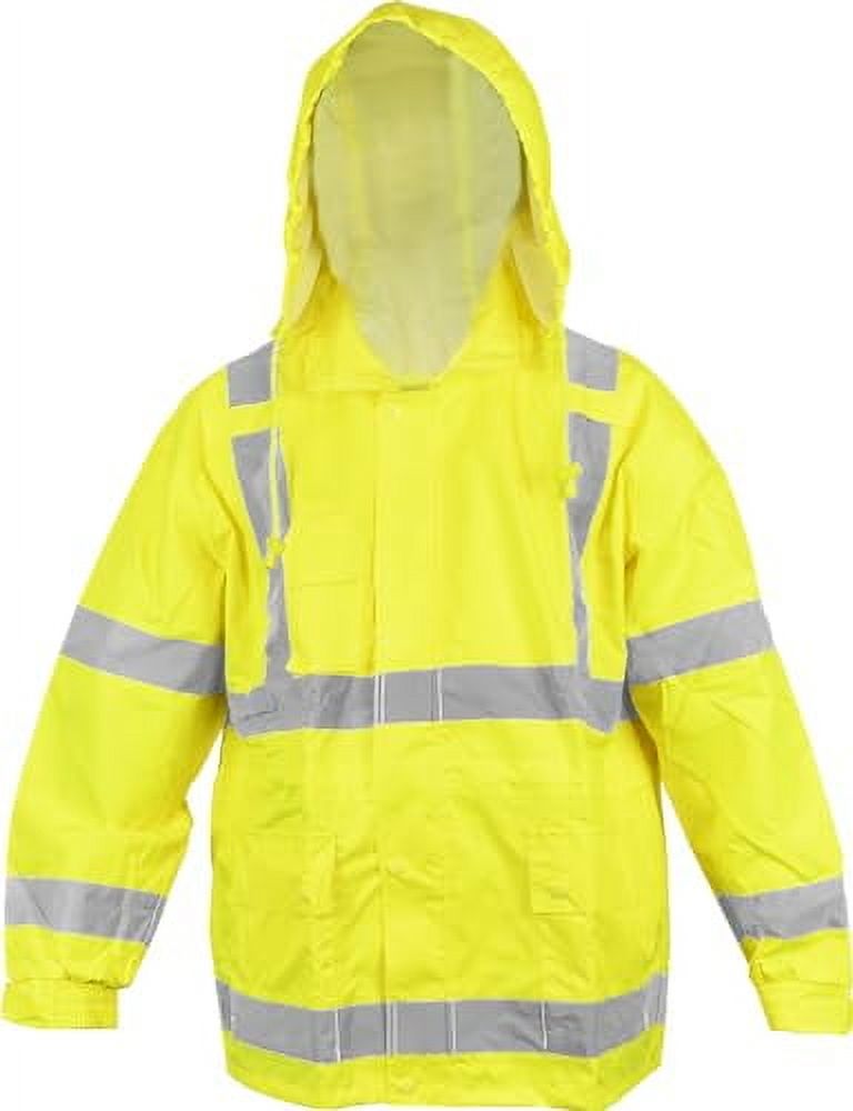 Ironwear 9508FR Hi-Visibility Flame Retardant 100% Polyester 2-Piece Rain Suit | Reflective | ANSI Class 3 (Lime, Large)