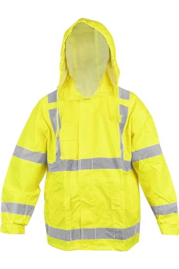 Ironwear 9508FR Hi-Visibility Flame Retardant Polyester 2-Piece Rain Suit | Reflective | ANSI Class 3 (Lime, Large)