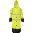 thumbnail image 1 of Ironwear 9511 | Class 3 49” Black Bottom Raincoat w/ Tuckaway Hood & Black Soil Shield, 1 of 3