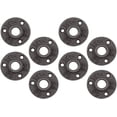 thumbnail image 1 of Ironwerks Designs 1/2" Floor Flange Malleable Cast Iron Pipe Threaded Industrial Fittings, 3 Holes, Black, Pack of 8, 1 of 7