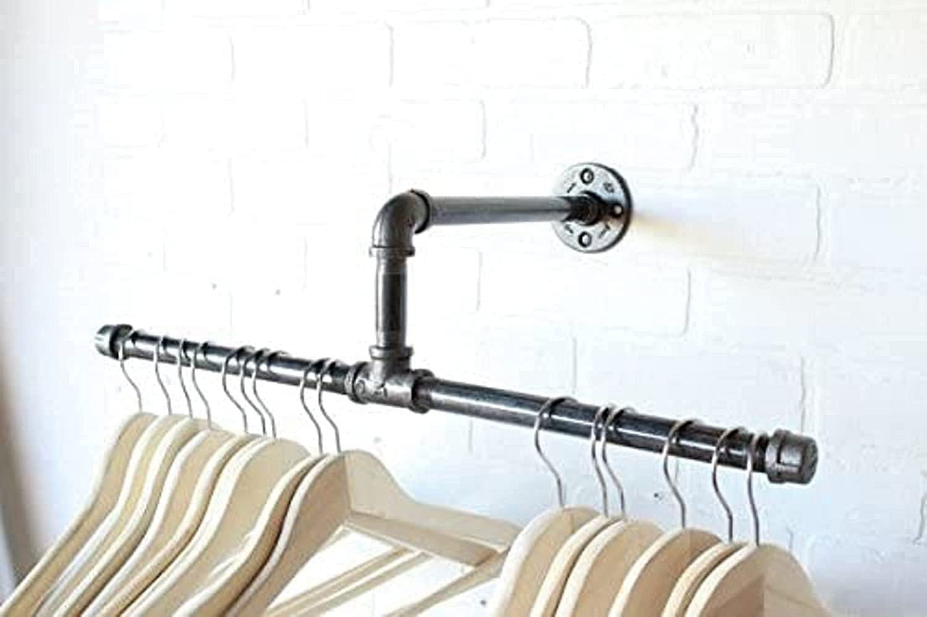 Ironwerks Designs 20" Urban Industrial Pipe Wall Rack - Clothing Rack, Closet Organization, Retail Display, Black