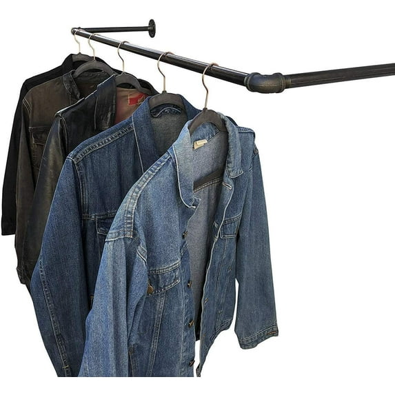 Ironwerks Designs Closet Rod Ceiling or Wall Mount Clothing Rack, Industrial Pipe Garment Rack, Home Decor or Retail Display 18" x 12"