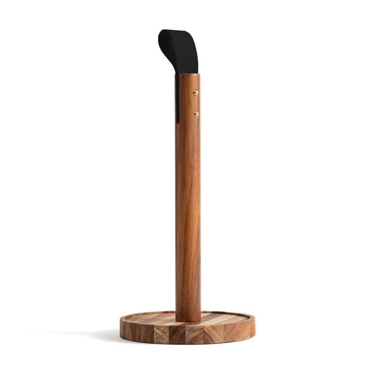 acacia wood wooden paper towel stand