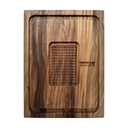 Ironwood Gourmet Hudson Carving Board, 15 x 20 Acacia Wood Cutting Board with Grip Pad and Juice Well