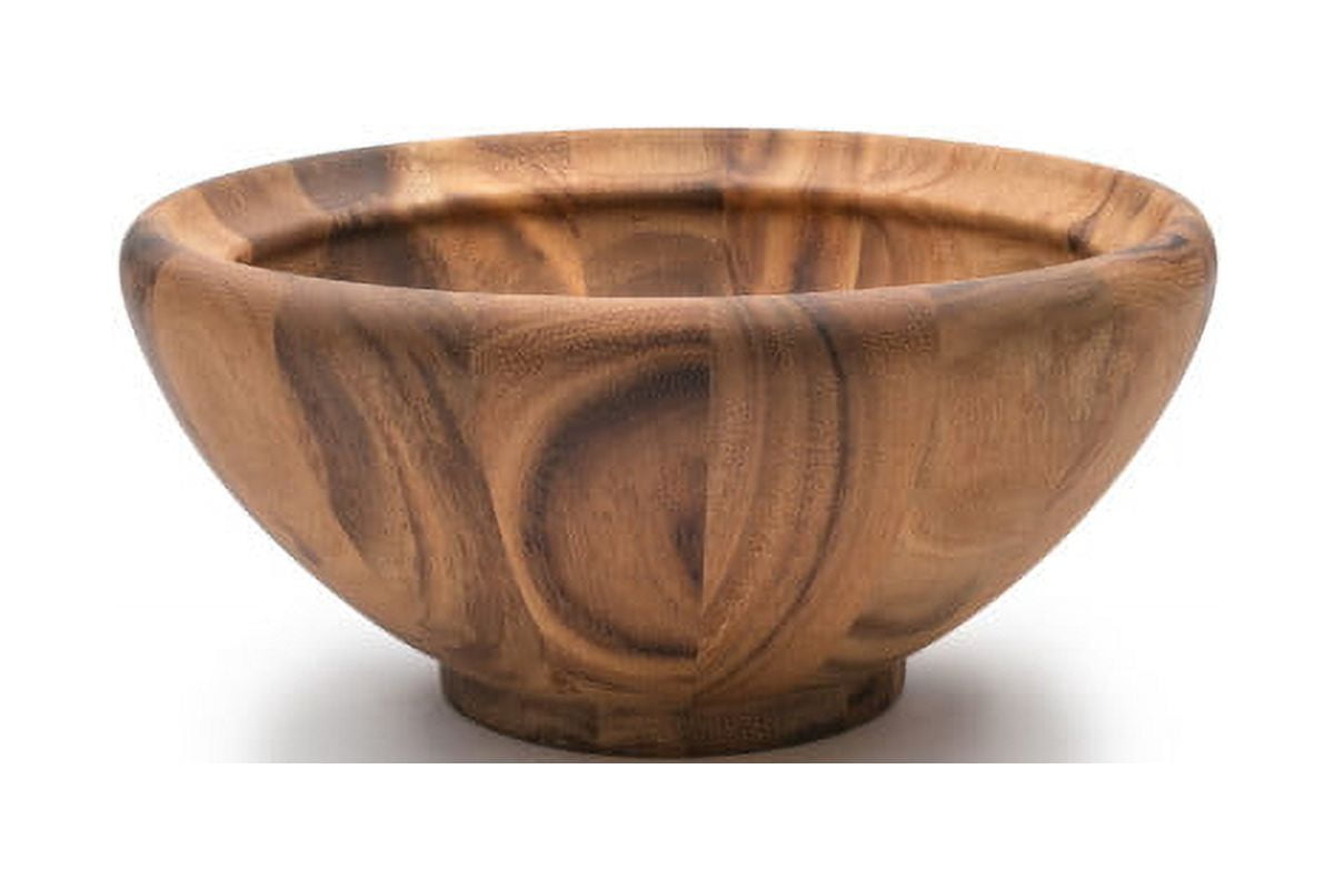 Large Acacia Wood Round Salad Serving Bowl