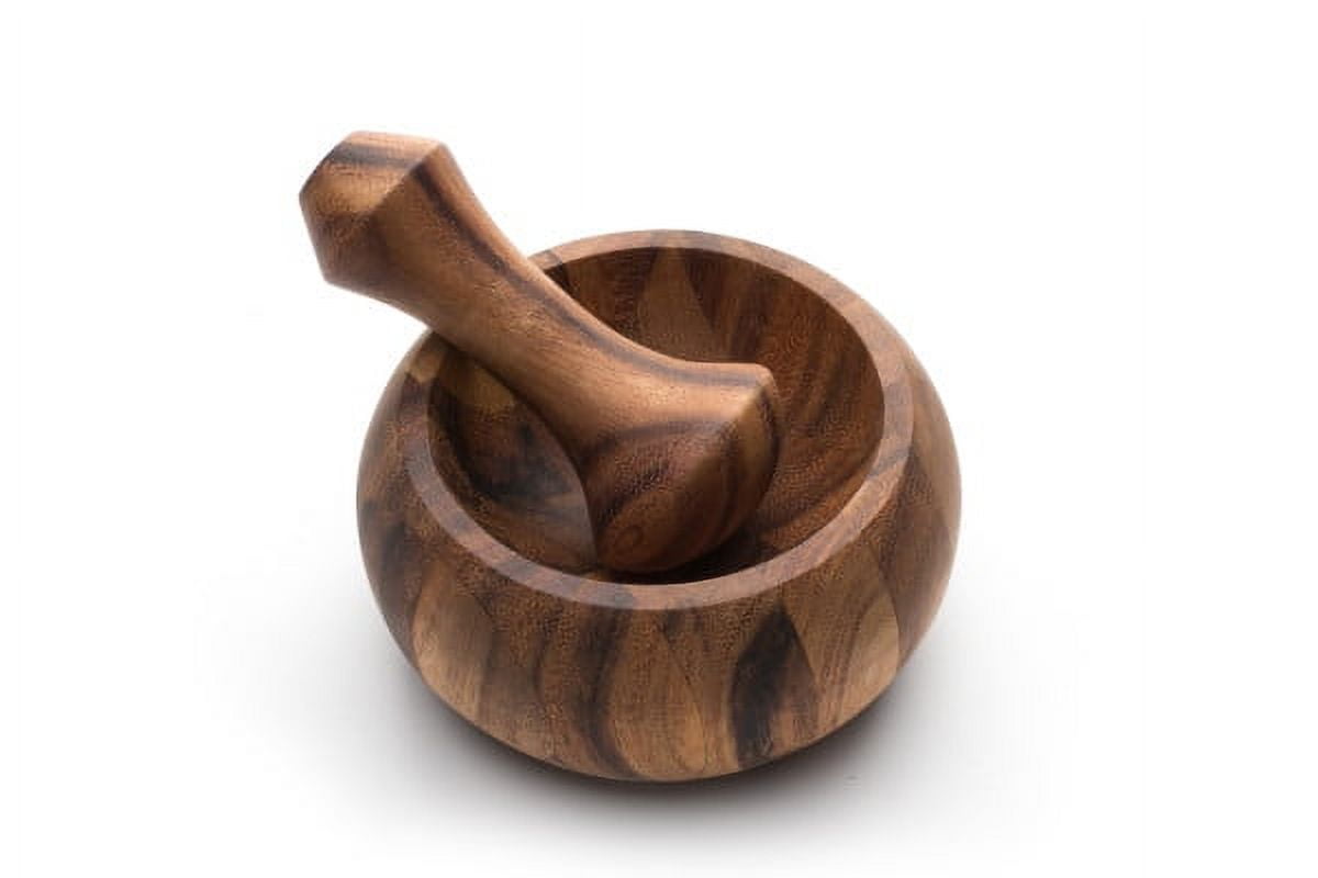 Acacia Wood Mortar and Pestle Set for Kitchen