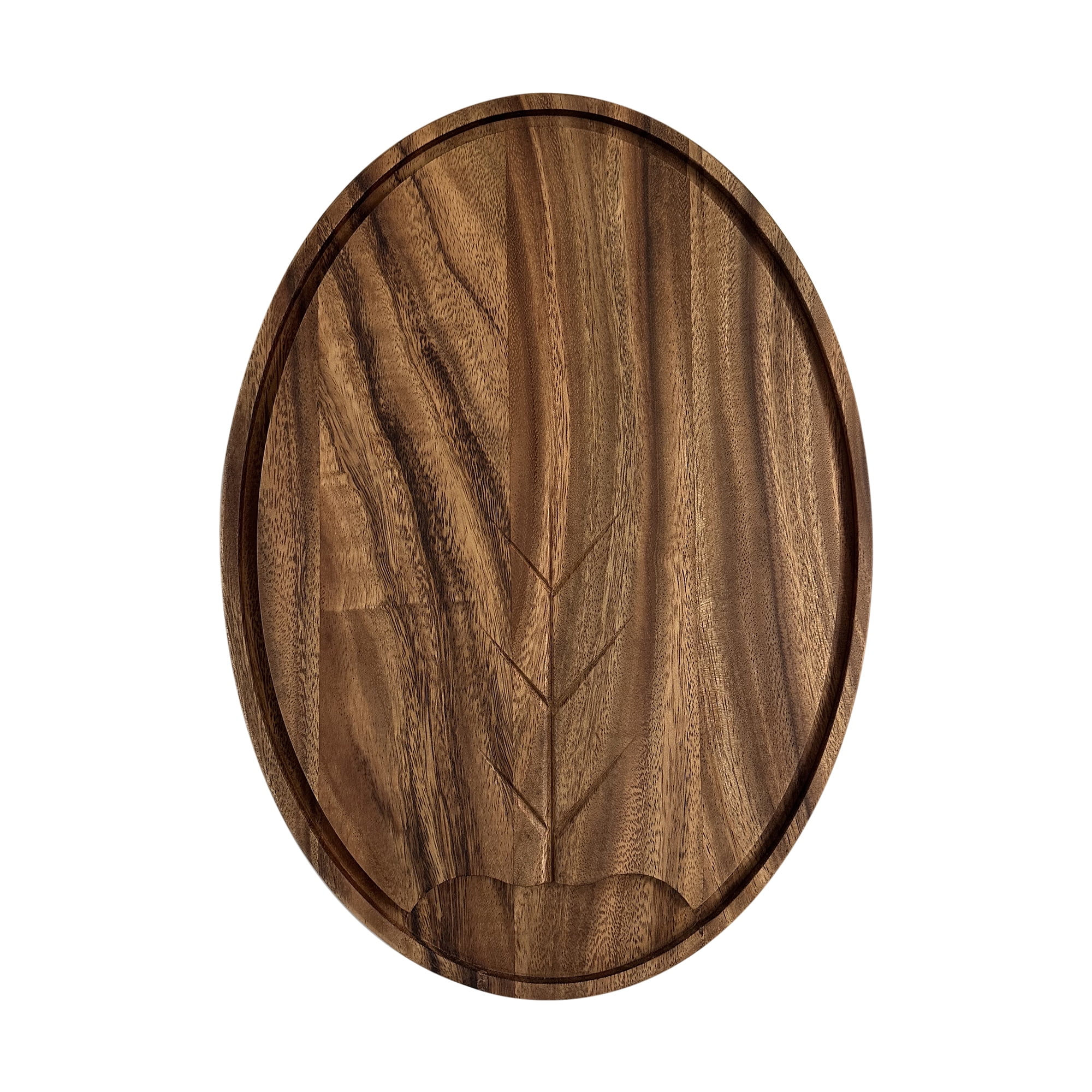 Ironwood Gourmet Osterbotten Oval Carving Board, 18" x 13" Acacia Wood Cutting Board with Juice Channel