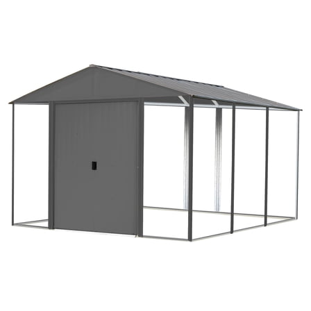 Arrow Ironwood 10 x 12 x 8 ft Grey Steel Hybrid Shed Kit