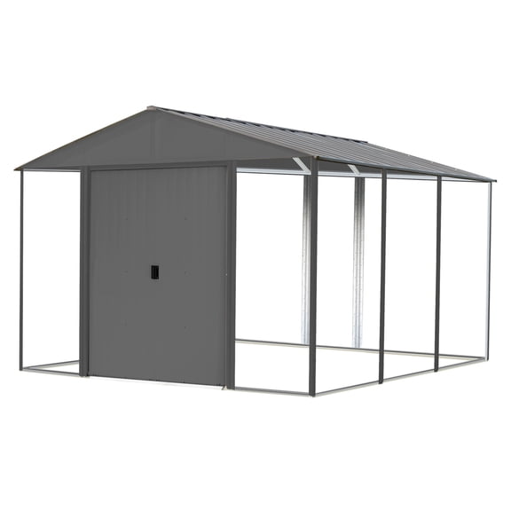 Arrow Ironwood 10 x 12 x 8 ft Grey Steel Hybrid Shed Kit