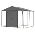 thumbnail image 1 of Arrow Ironwood 10 x 8 x 8 ft Grey Steel Hybrid Shed Kit, 1 of 12