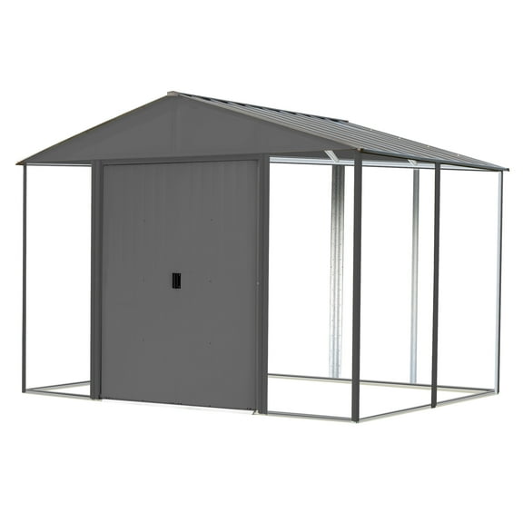 Arrow Ironwood 10 x 8 x 8 ft Grey Steel Hybrid Shed Kit