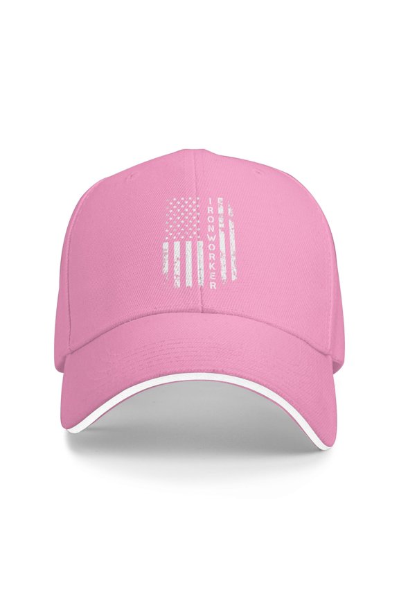 Ironworker American Flag Unisex Sandwich Cap Classic Baseball Capunisex Adjustable Casquette Dad Hat