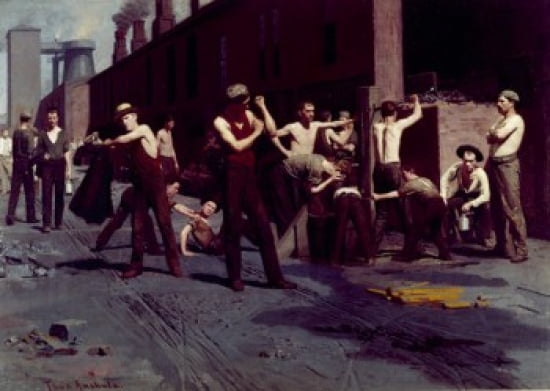 The Ironworkers Noontime C1881 Thomas Polluck Anshutz (1851-1912 American) Oil on canvas Fine Arts Museum of San Francisco California USA Canvas Art - Thomas Polluck Anshutz (18 x 24)
