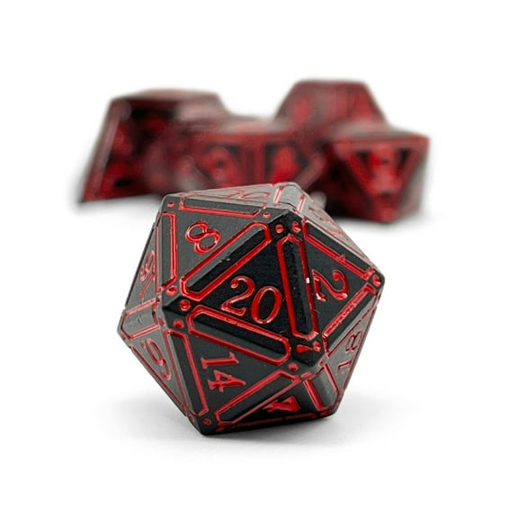 Ironworks - Efreet Flames 7 Piece RPG set Alloy Dice