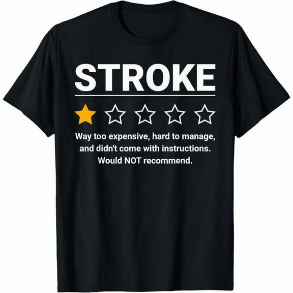 Irony - Humor Graphic Tee, Tops Has Bold “‘STROKE... RECOMMEND’ Text” Design, Crew Neck Regular Fit T - shirts, Size(S - 5XL)