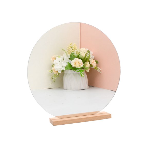 Irregular Acrylic Makeup Mirror Frameless Makeup Mirror Diy Mirror Wooden Base