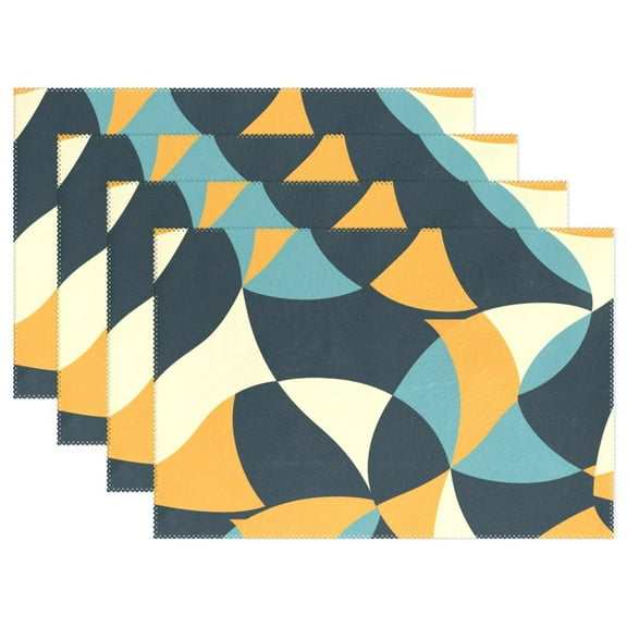 Irregular Blocks 12×18 inch Placemats Heat Resistant Washable Foldable Rectangular Placemats Set Decoration Indoor Outdoor for Kitchen Dining Table 1PC