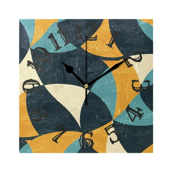 Irregular Blocks Wall Clock Square Silent Non Ticking Battery Operated Clock for Home Bathroom Kitchen Bedroom Living Room
