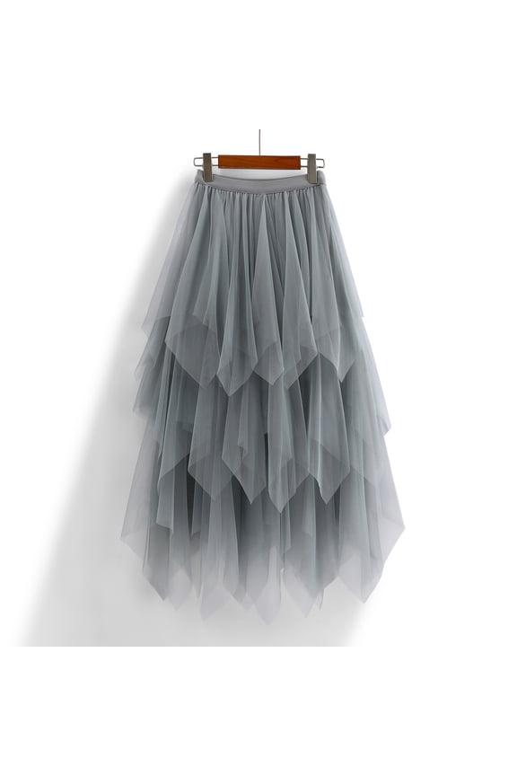 Irregular Cake Skirt Female Autumn Winter Half Skirt Three Layer Yarn A Line Skirt Medium Length Overall Skirt for Women Leopard Print Skirt Corduroy Mini Skirt Pleated Skirts for Women Insulated