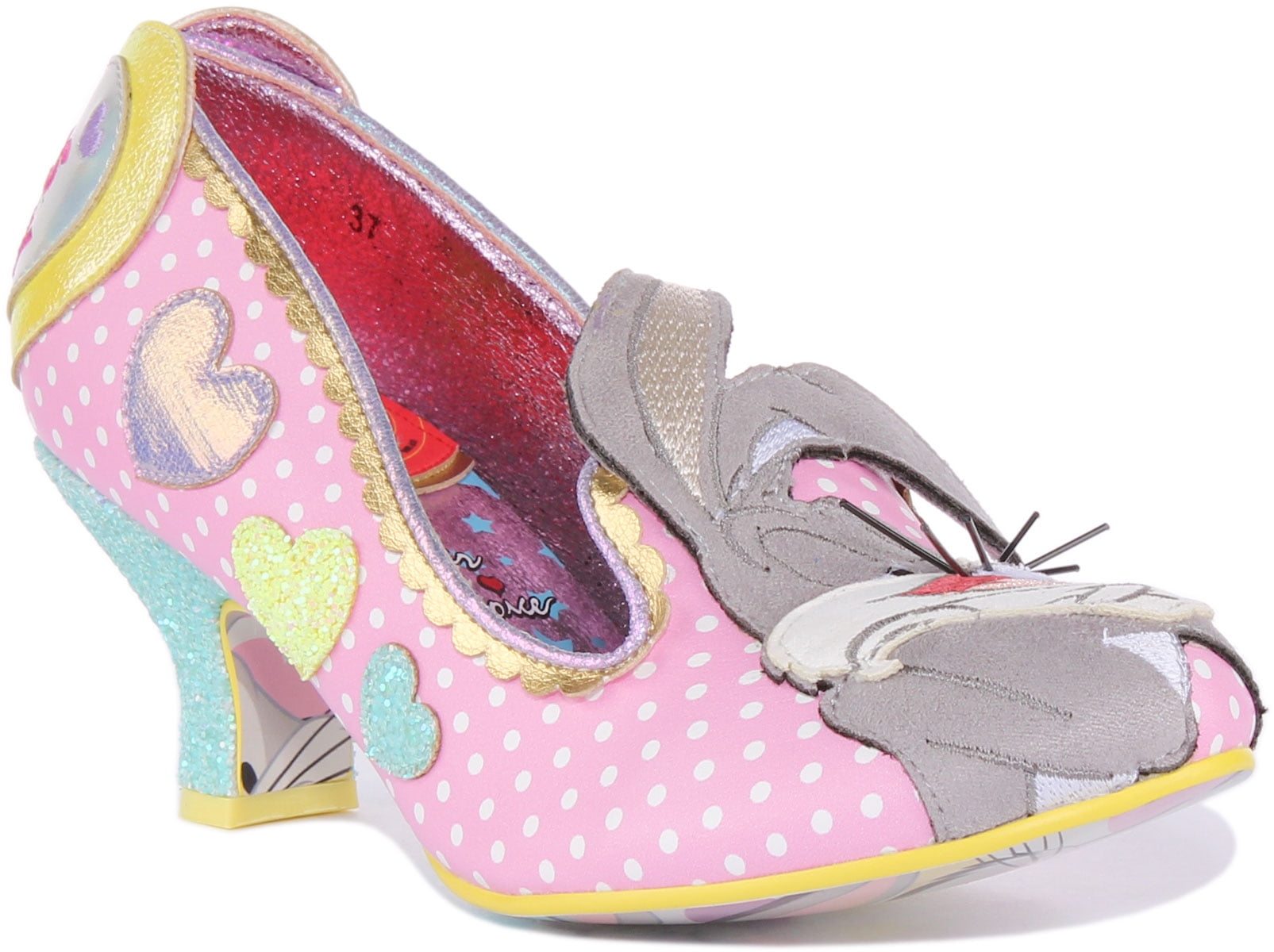 Irregular Choice Bunny Love Women's Mid Heel Shoes In Pink Size 7