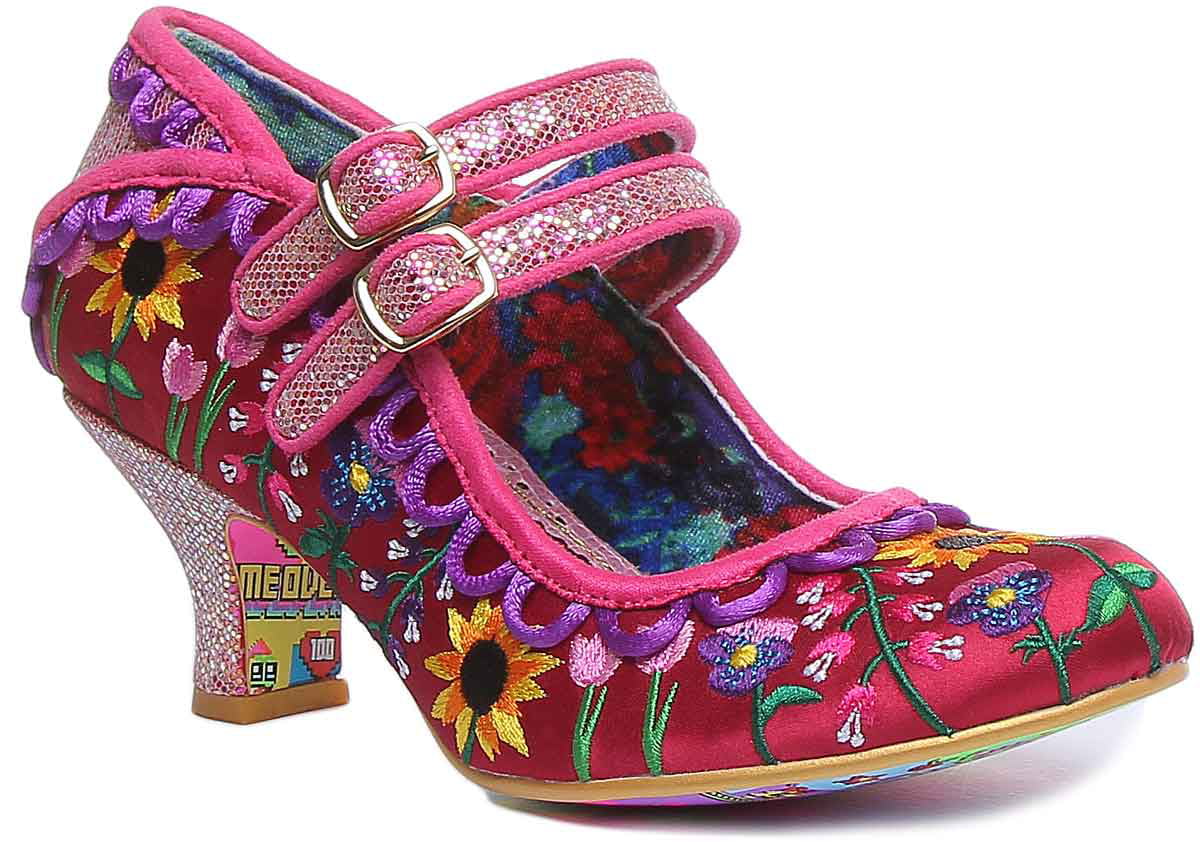 Irregular Choice Charmers Market Women's Pink Twin Ankle Strap Louis Heel  Shoes Size 9 