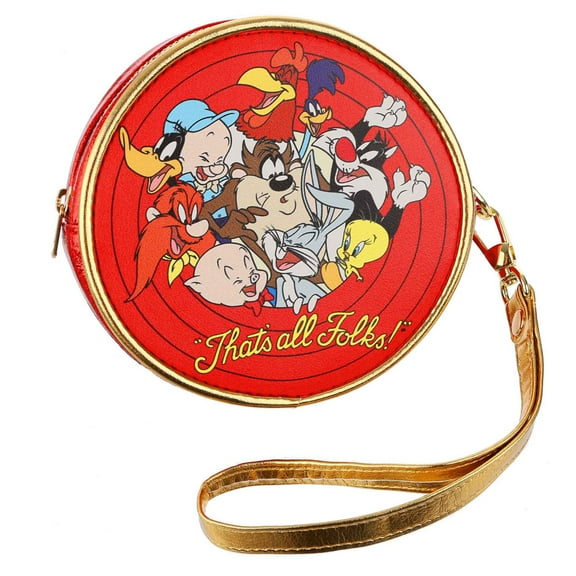 Irregular Choice Looney Tunes LAUGH OUT LOUD Red Round Zip Small Bag Handbag NEW